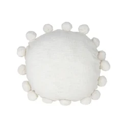 Pillows-Kirkland's Home Daisy Soft Poms Round Throw Pillow White