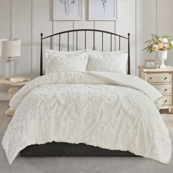 Comforters-Kirkland's Home Damask Full/Queen 3-Pc. Comforter Set White