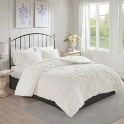 Comforters-Kirkland's Home Damask Full/Queen 3-Pc. Comforter Set White