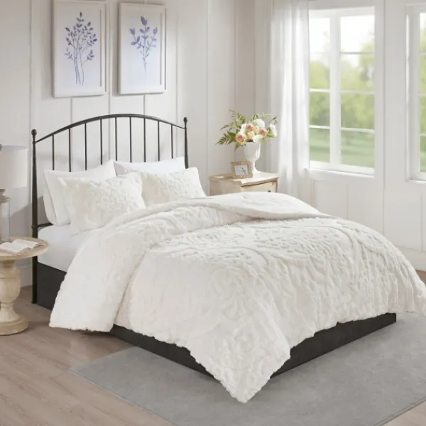 Comforters-Kirkland's Home Damask Full/Queen 3-Pc. Comforter Set White