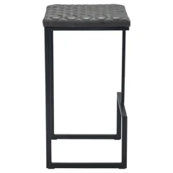 Bar Stools & Counter Height Stools-Kirkland's Home Dark And Black Upholstered Barstool Gray