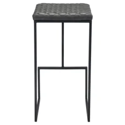 Bar Stools & Counter Height Stools-Kirkland's Home Dark And Black Upholstered Barstool Gray