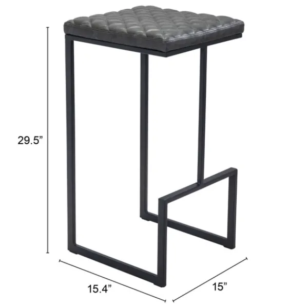 Bar Stools & Counter Height Stools-Kirkland's Home Dark And Black Upholstered Barstool Gray