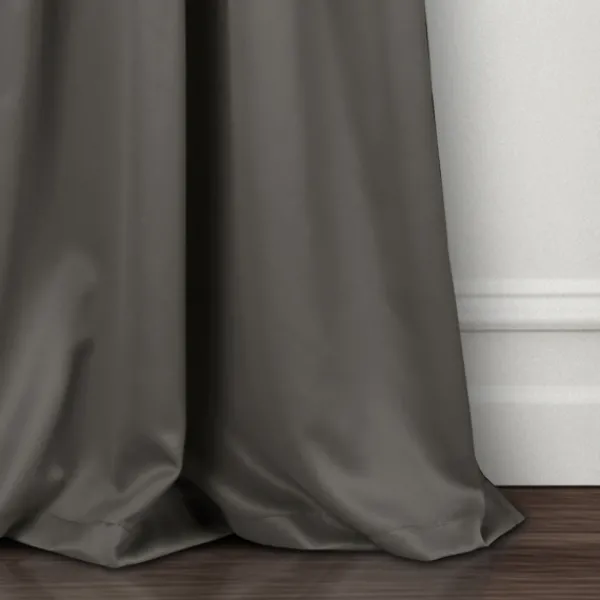 Curtains & Drapes-Kirkland's Home Dark Blackout Curtain Panel Set, 108 In. Gray