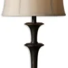 Table Lamps-Kirkland's Home Dark Bronze Metal Flare Table Lamp Tan