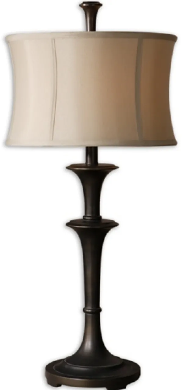Table Lamps-Kirkland's Home Dark Bronze Metal Flare Table Lamp Tan