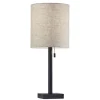 Table Lamps-Kirkland's Home Dark Bronze Square Base Table Lamp Ivory