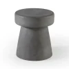 Accent & End Tables-Kirkland's Home Dark Concrete Sculpted Base Accent Table Gray