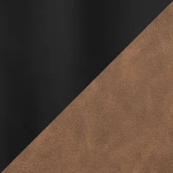 Accent Chairs-Kirkland's Home Dark Faux Leather Sleigh Accent Chair Brown