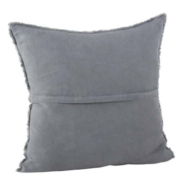 Pillows-Kirkland's Home Dark Fringed Edge Pillow Gray