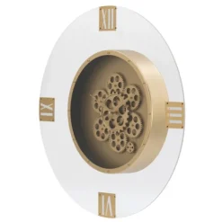 Clocks-Kirkland's Home Dark Gold Exposed Gearwork Wall Clock