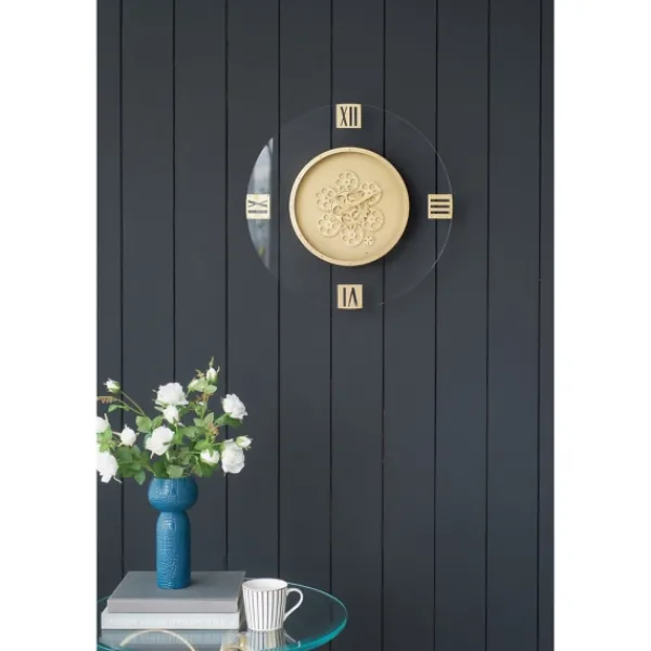 Clocks-Kirkland's Home Dark Gold Exposed Gearwork Wall Clock