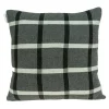 Pillows-Kirkland's Home Dark Gray Plaid Knitted Pillow Gray/Black/White