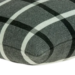 Pillows-Kirkland's Home Dark Gray Plaid Knitted Pillow Gray/Black/White