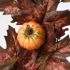 Wreaths-Kirkland's Home Dark Ivy And Oak Foliage With Pumpkins Wreath Brown/Orange