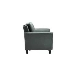 Accent Chairs-Kirkland's Home Dark Kelly Microfiber Rolled Arm Chair Gray