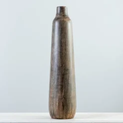 Vases-Kirkland's Home Dark Mango Wood Vase, 23 In. Gray