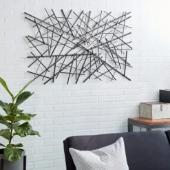Wall Plaques-Kirkland's Home Dark Metal Abstract Scattered Wall Sculpture Gray