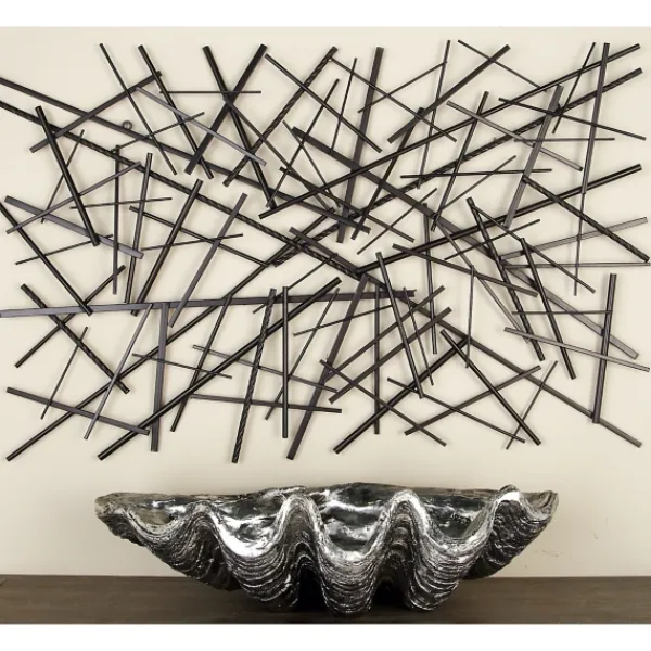 Wall Plaques-Kirkland's Home Dark Metal Abstract Scattered Wall Sculpture Gray