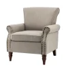 Accent Chairs-Kirkland's Home Dark Miriam Nailhead Trim Armchair Gray