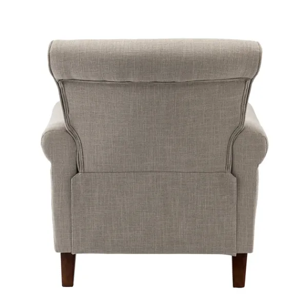 Accent Chairs-Kirkland's Home Dark Miriam Nailhead Trim Armchair Gray