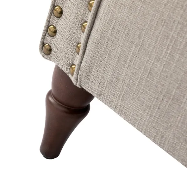 Accent Chairs-Kirkland's Home Dark Miriam Nailhead Trim Armchair Gray