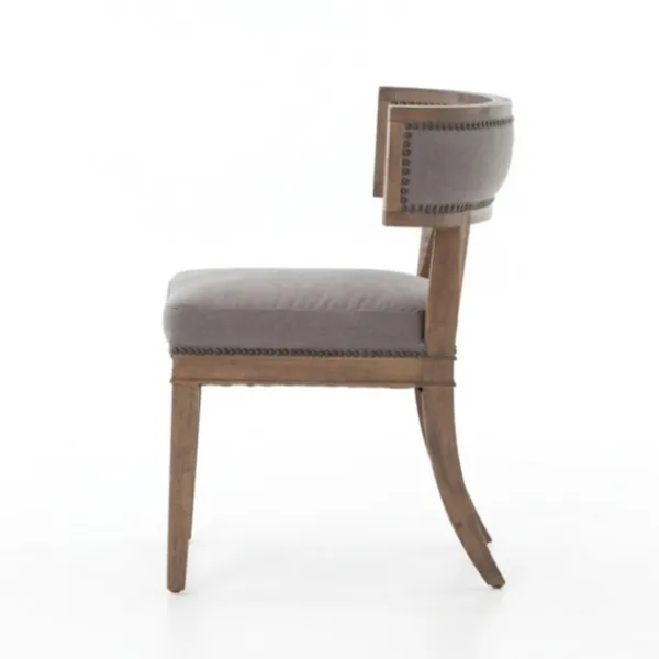 Dining Chairs-Kirkland's Home Dark Moon Canvas Upholstered Dining Chair Gray