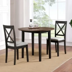 Dining Tables-Kirkland's Home Dark Oak And Walnut 3-Pc. Dining Set Brown