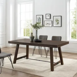 Dining Tables-Kirkland's Home Dark Oak Wood Rustic Dining Table