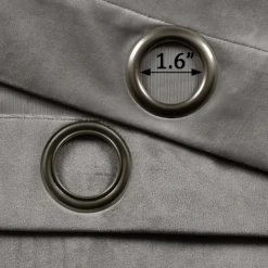 Curtains & Drapes-Kirkland's Home Dark Prima Velvet Curtain Panel Set, 108 In. Gray