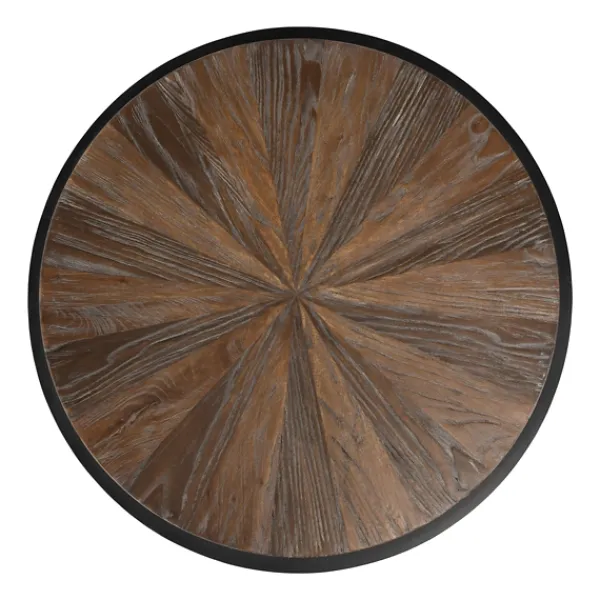Accent & End Tables-Kirkland's Home Dark Reclaimed Elm Wood Drum Accent Table