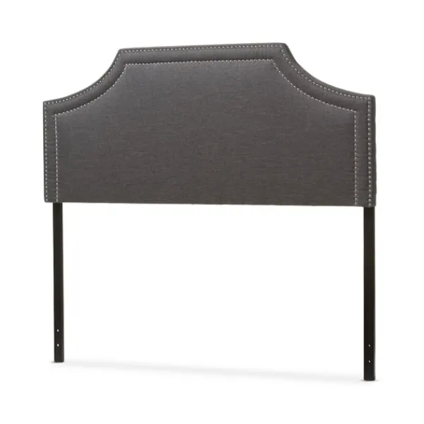Beds & Headboards-Kirkland's Home Dark Scalloped Corner Queen Headboard Gray