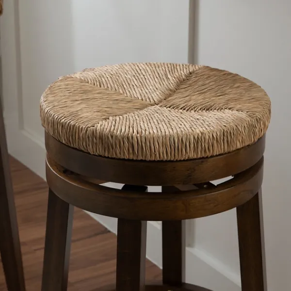 Bar Stools & Counter Height Stools-Kirkland's Home Dark Seagrass Swivel Bar Stool Brown