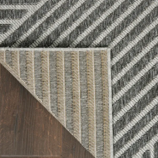 Outdoor Rugs-Kirkland's Home Dark Square Diamond Outdoor Area Rug, 5X7 Gray