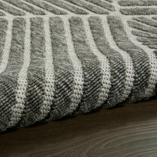 Outdoor Rugs-Kirkland's Home Dark Square Diamond Outdoor Area Rug, 5X7 Gray