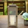 Lanterns-Kirkland's Home Dark Stain Distressed Lantern Brown