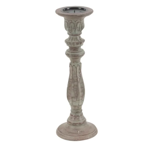 Candle Holders-Kirkland's Home Dark Stained Wood Candle Holders, Set Of 3 Gray