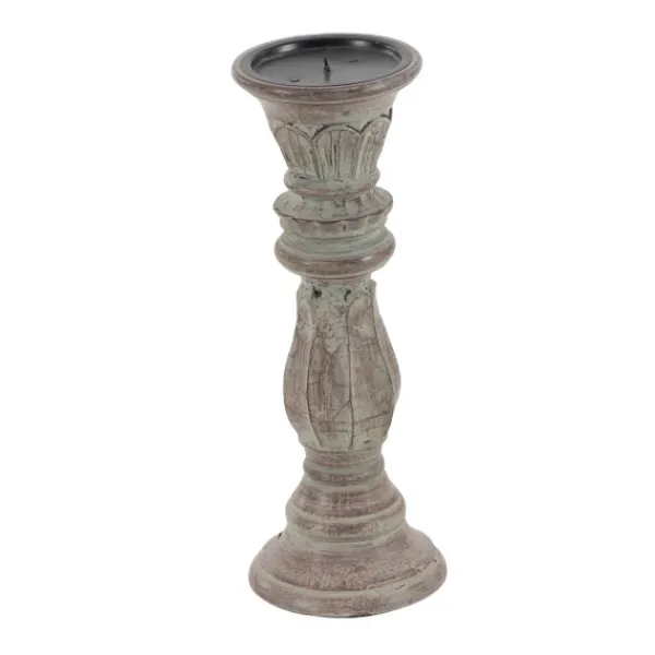 Candle Holders-Kirkland's Home Dark Stained Wood Candle Holders, Set Of 3 Gray