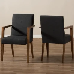 Accent Chairs-Kirkland's Home Dark Upholstered Wooden Accent Chair Gray
