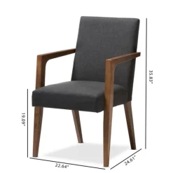 Accent Chairs-Kirkland's Home Dark Upholstered Wooden Accent Chair Gray