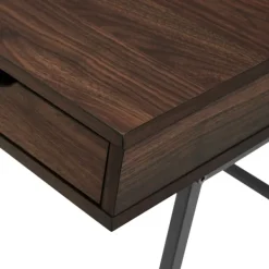 Office Furniture-Kirkland's Home Dark Walnut Angled 3-Drawer Desk