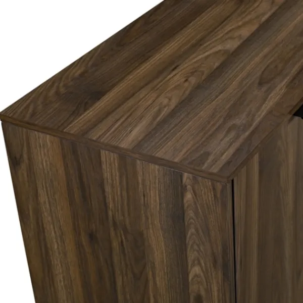 Cabinets & Sideboards-Kirkland's Home Dark Walnut Bar Cabinet With Wine Storage Brown