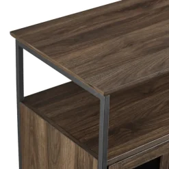 Cabinets & Sideboards-Kirkland's Home Dark Walnut 3-Door Industrial Sideboard And Buffet Brown