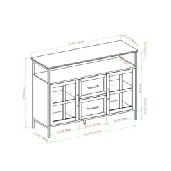 Cabinets & Sideboards-Kirkland's Home Dark Walnut 3-Door Industrial Sideboard And Buffet Brown