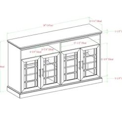 Tv Stands & Media Consoles-Kirkland's Home Dark Walnut Glass Door Classic Tv Stand Brown