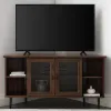 Tv Stands & Media Consoles-Kirkland's Home Dark Walnut Glass Door Corner Tv Stand Brown