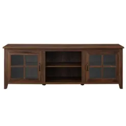 Tv Stands & Media Consoles-Kirkland's Home Dark Walnut Glass Door Tv Stand Brown