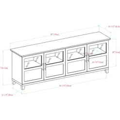 Tv Stands & Media Consoles-Kirkland's Home Dark Walnut Glass Paneled Door Tv Stand Brown