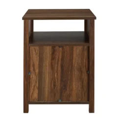 Accent & End Tables-Kirkland's Home Dark Walnut Grooved Door Side Table Brown
