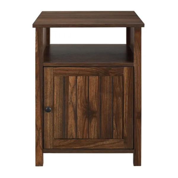 Accent & End Tables-Kirkland's Home Dark Walnut Grooved Door Side Table Brown